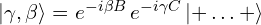 |\gamma, \beta\rangle = e^{-i\beta B}\,e^{-i\gamma C}\,|{+}\dots{+}\rangle
