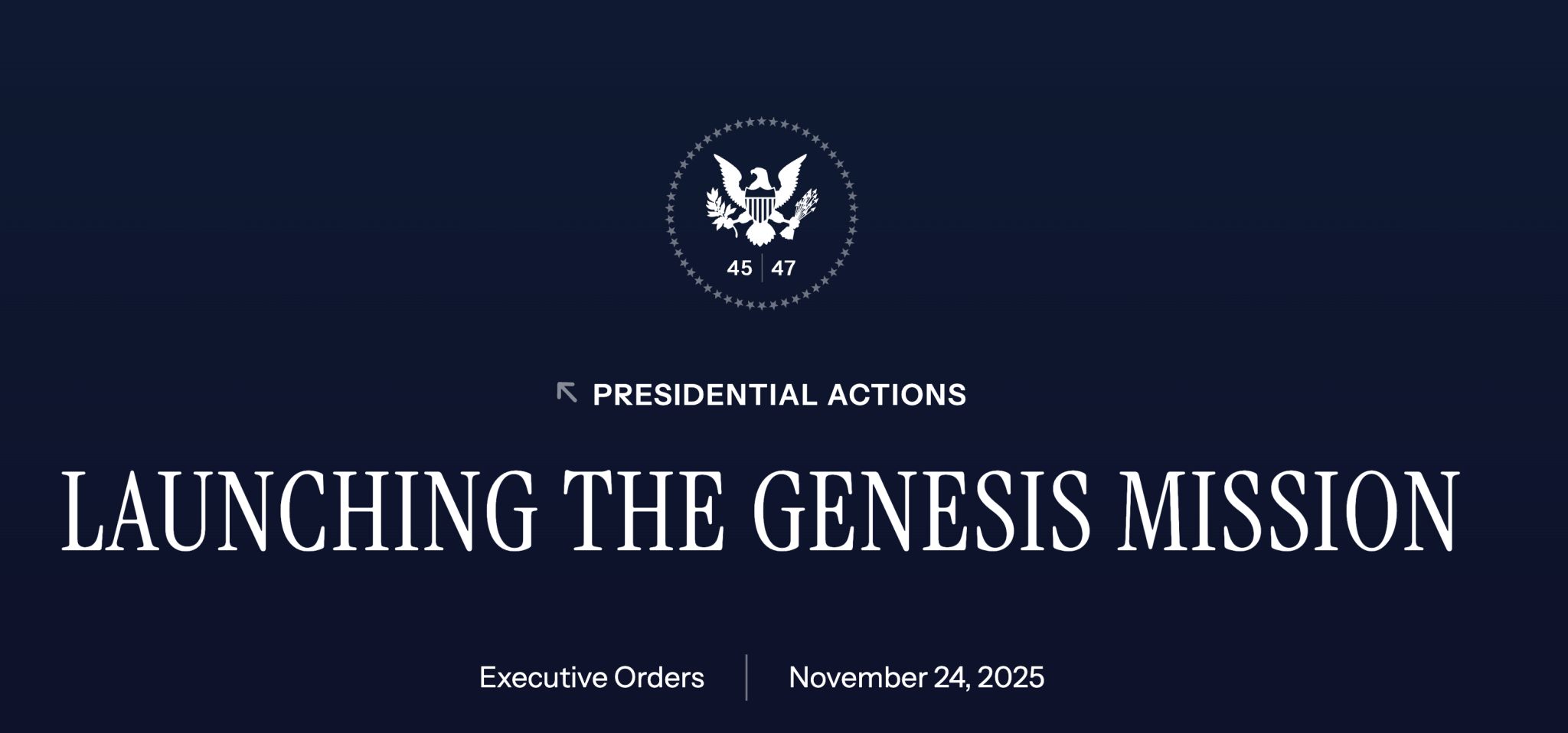 President Launches Genesis Mission for AI Innovation