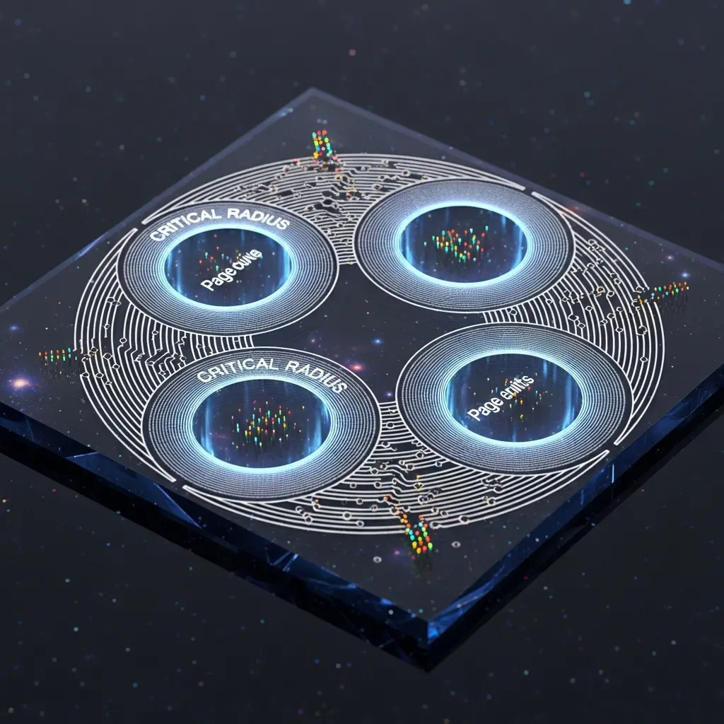 Egup-induced Critical Radius Reveals Holographic Scale with Complexification at and Modifies Page Curve by 0.1