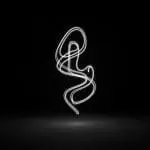 Abstract glowing white light trail forming a smooth, flowing curve against a dark background, representing wave motion, energy flow, or quantum dynamics