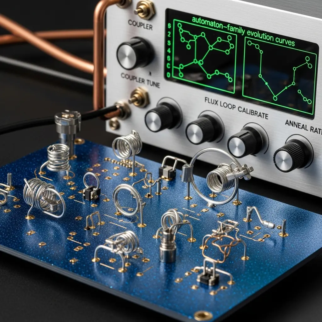 Machine Learning by Adiabatic Evolutionary Quantum System Achieves Learning Via 1qqaf-controlled Automata Families