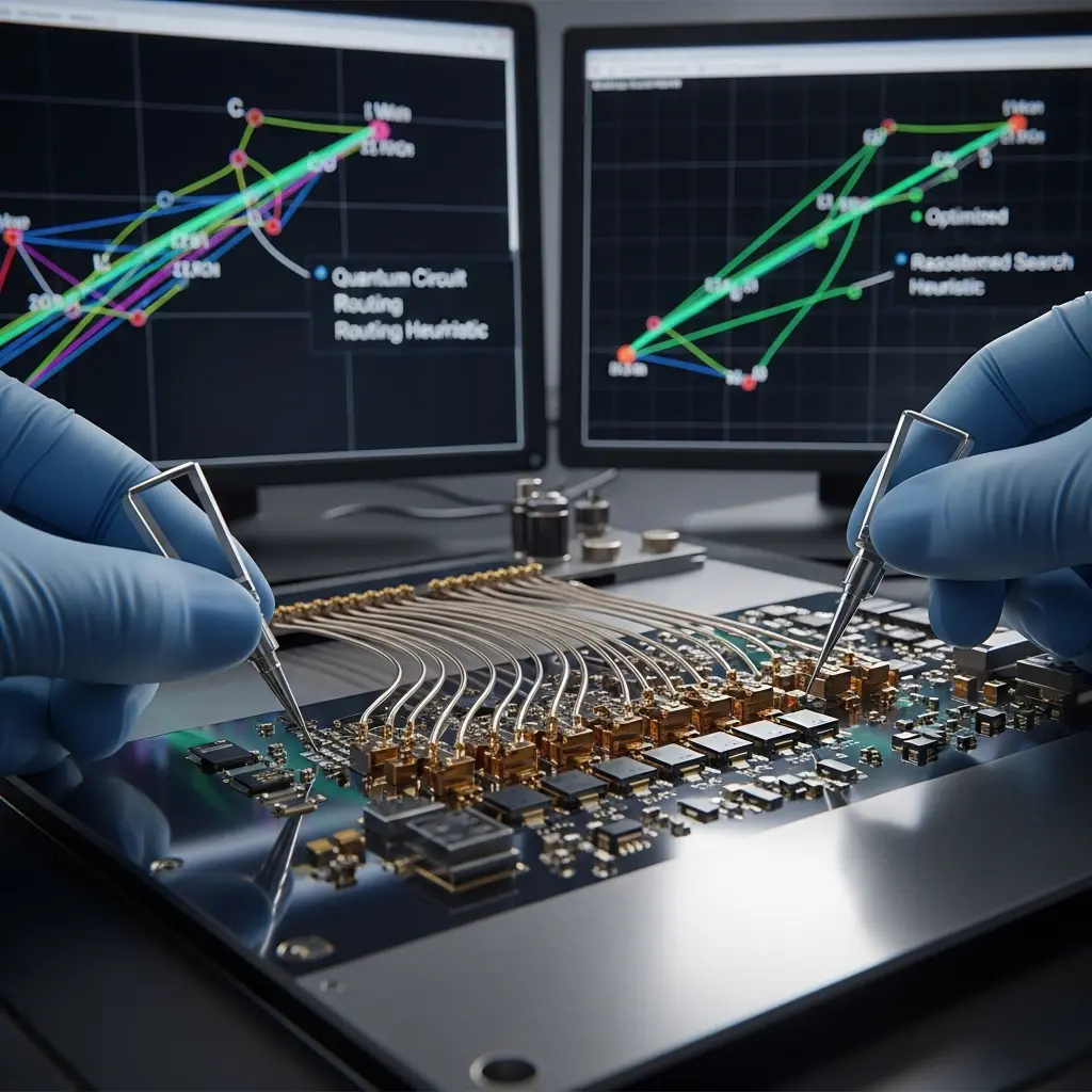 Divide-et-Impera Heuristic-Based Randomized Search Achieves Improved 20-Qubit Quantum Circuit Routing