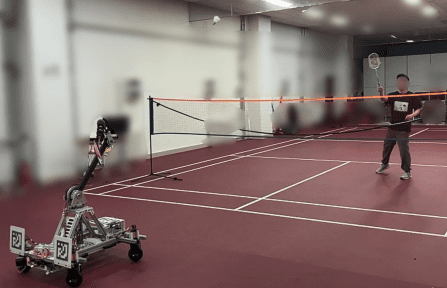 Hybrid Control System for Agile Badminton Robots Combines Imitation and Reinforcement Learning