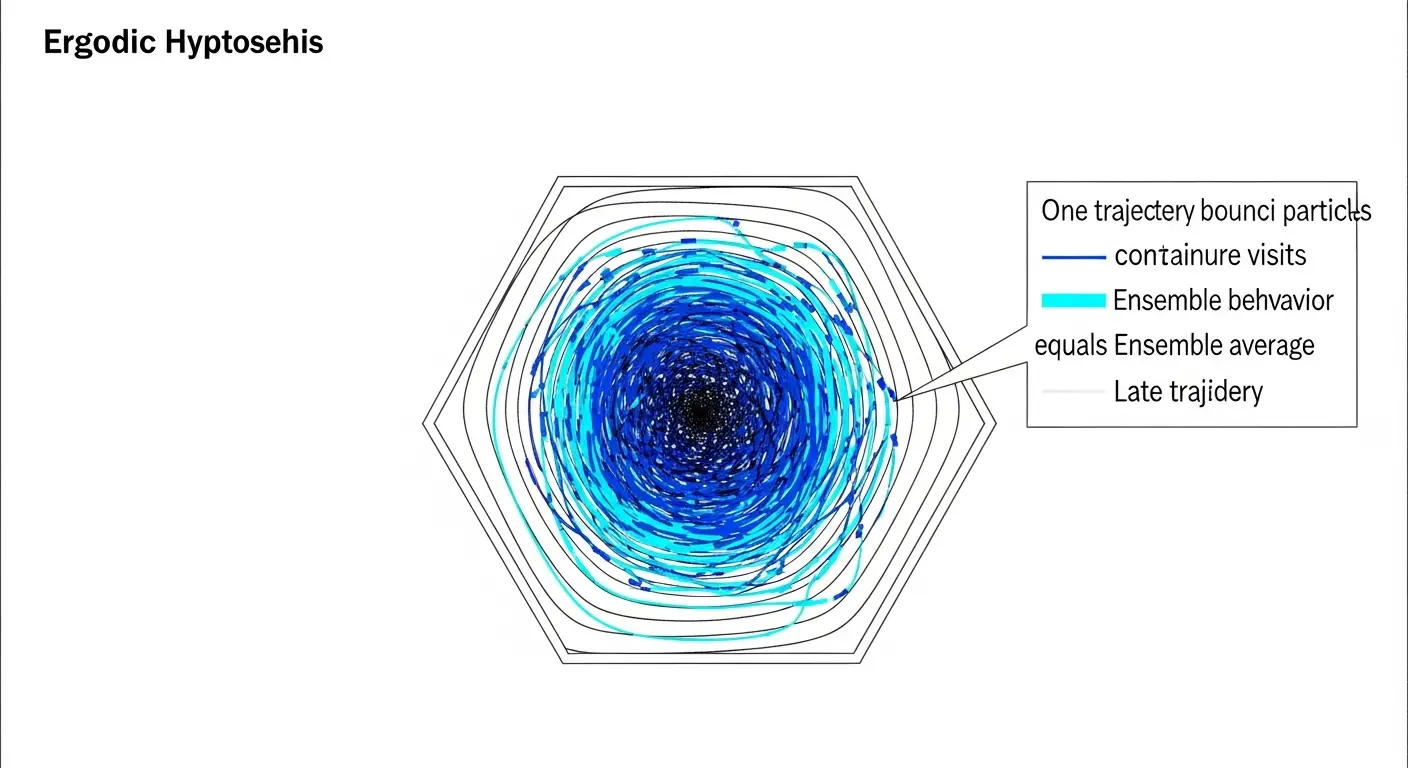 Statistical mechanics connecting microscopic particle behaviour to macroscopic properties