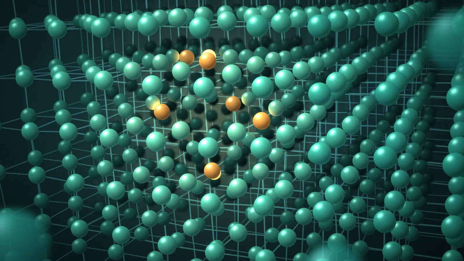 A crystal lattice with a cluster of dopant atoms at its core