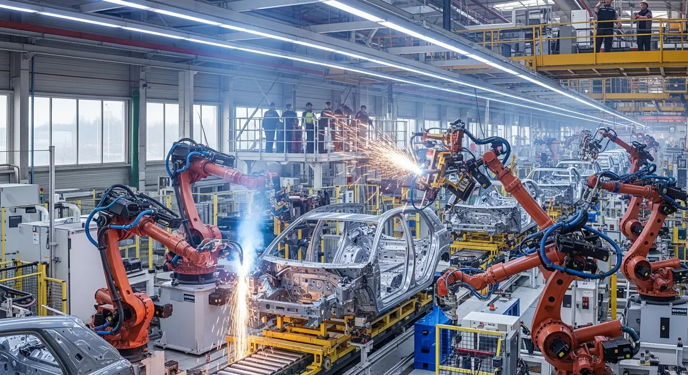 Robotic welding in an automotive plant