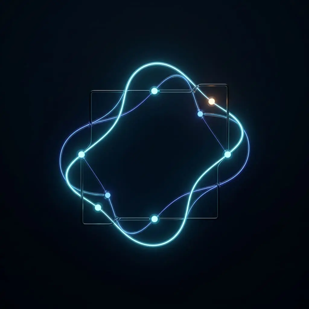 Looping light tracing an interference pattern