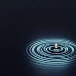 Concentric ripples from a droplet on a dark surface