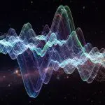 Colored wave-field against galaxies