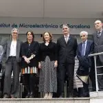 Consellera Núria Montserrat al centre, amb la presidenta del CSIC, Jaime Martorell, Luis Calvo, Conchi Martínez de
