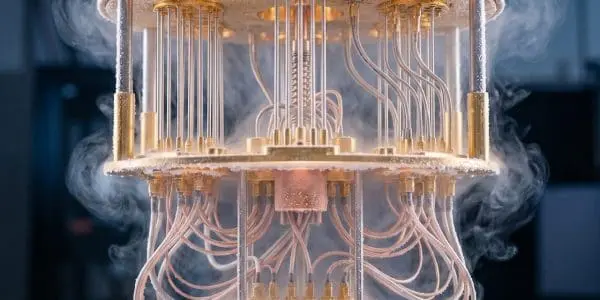 Quantum computer chandelier of wiring