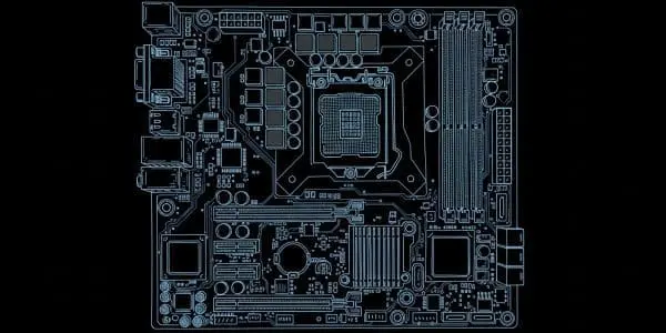 Schematic motherboard outline