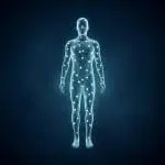 Person surrounded by self-sovereign identity credentials