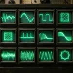 Twelve small screens showing different waveforms
