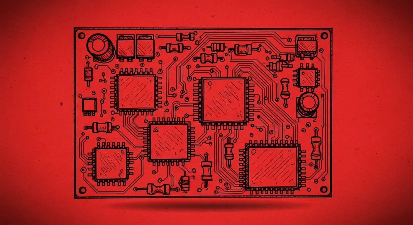 Sketch of a multi-chip circuit board
