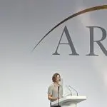 Chloe Lubinski of Anthropic speaking at the Alliance for Responsible Citizenship conference in London