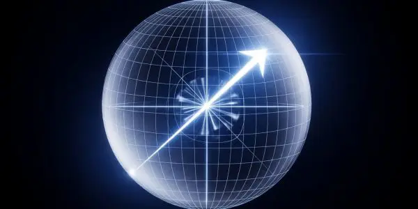 Quantum computing processor with qubits represented on the Bloch sphere