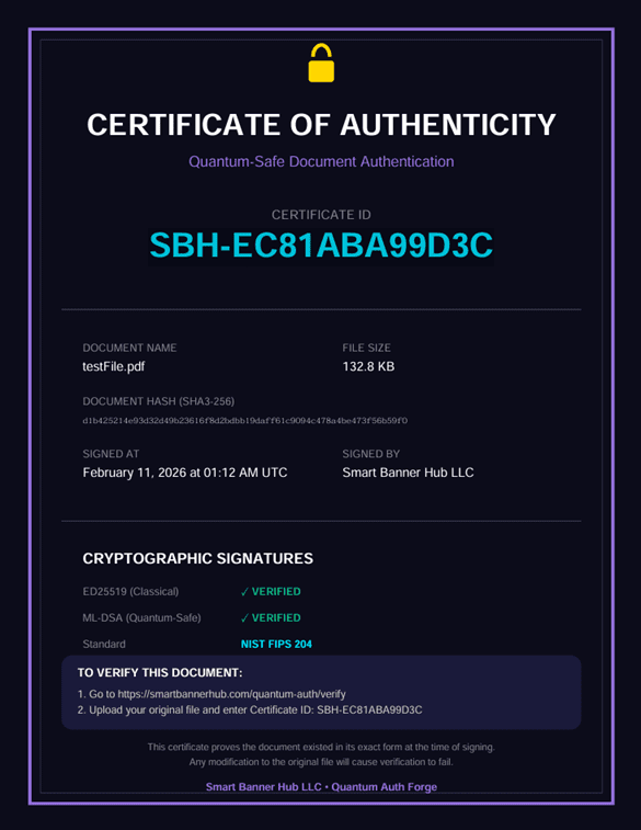 Clustrauth API by Smart Banner Hub Offers Quantum-Safe Document Authentication with Flexible Pricing