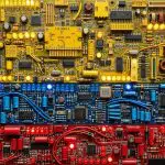 Colombia quantum computing companies, the Colombian flag rendered in circuit boards