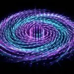 A swirling magnetic skyrmion in magenta and cyan