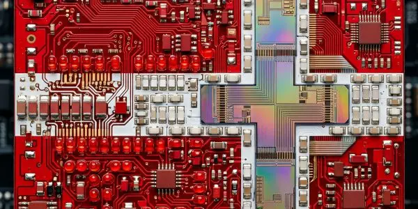 Denmark quantum computing companies circuit-board flag