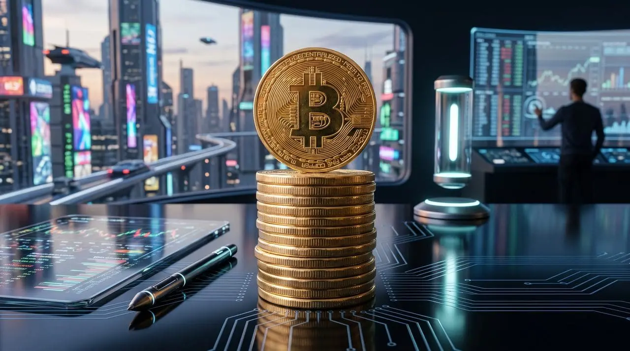 A bitcoin coin