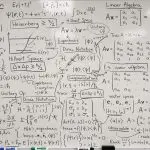 A whiteboard of quantum mechanics worked in dark marker