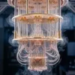 Quantum computer chandelier of wiring