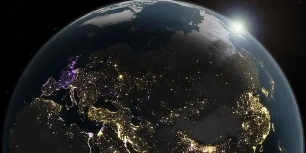 Eastern Hemisphere Lights Dimmed and Brightened From 2014-2023