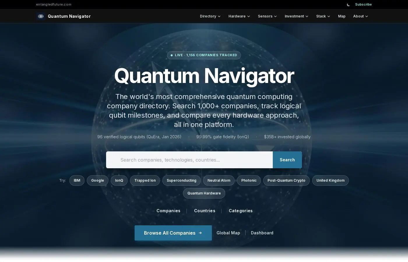 Quantum Navigator Quantum company directory search interface