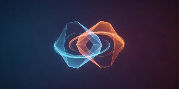 Two interlocking polyhedra sharing an orbit