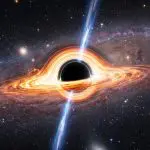 A black hole throwing relativistic jets