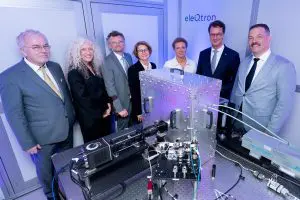 Inside the computer: Prof. Dr. Dr. Thomas Lippert, Director of JSC, and Prof. Dr. Kristel Michielsen, Director of JSC, D
