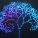 A glowing fractal tree branching into fine limbs
