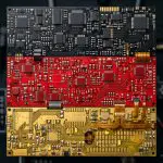 Germany quantum computing companies: black, red and gold circuit-board flag of Germany