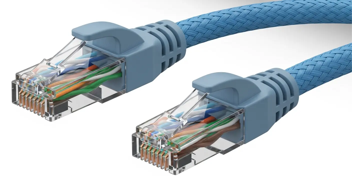 Network cables with transparent connectors