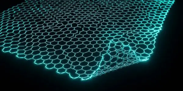 A glowing honeycomb sheet of graphene