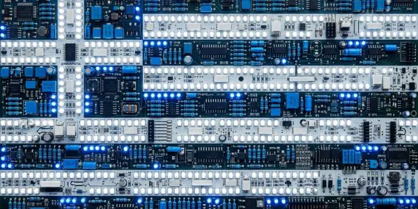 Greece quantum computing companies, the Greek flag rendered in circuit boards