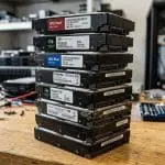 Harvest now decrypt later: a stack of hard drives holding intercepted encrypted data in a lab