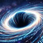 Binary streams spiralling edge-on into a dark vortex