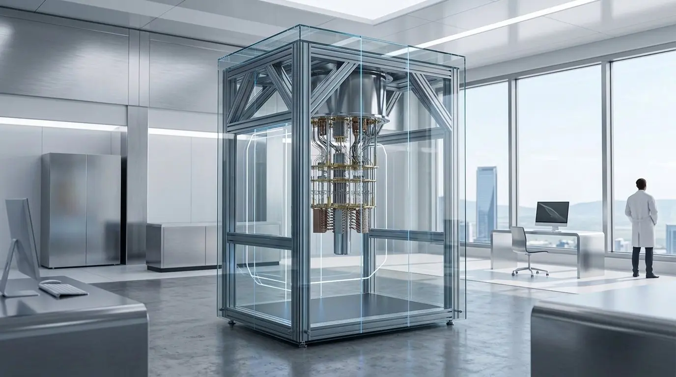 How to prepare for quantum computing: a dilution refrigerator quantum computer installed in a corporate office