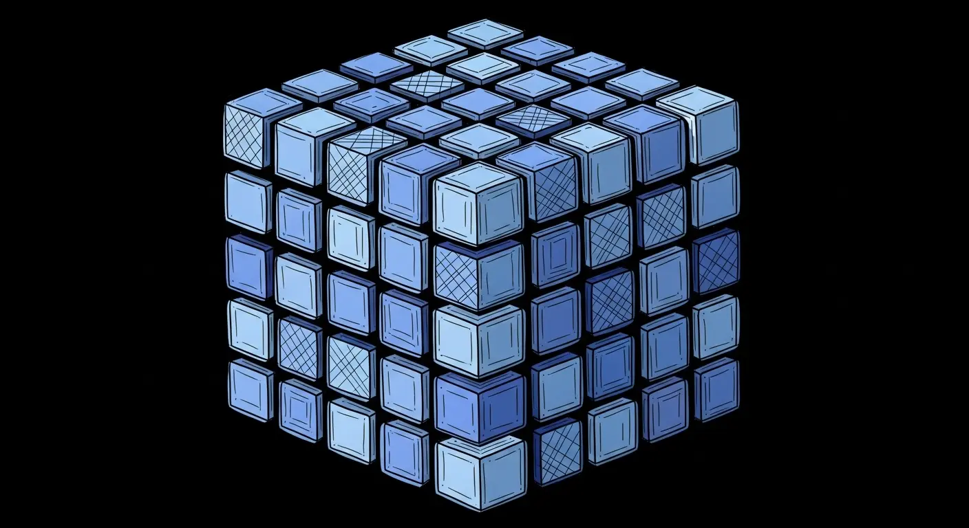 Stacked cube lattice illustration