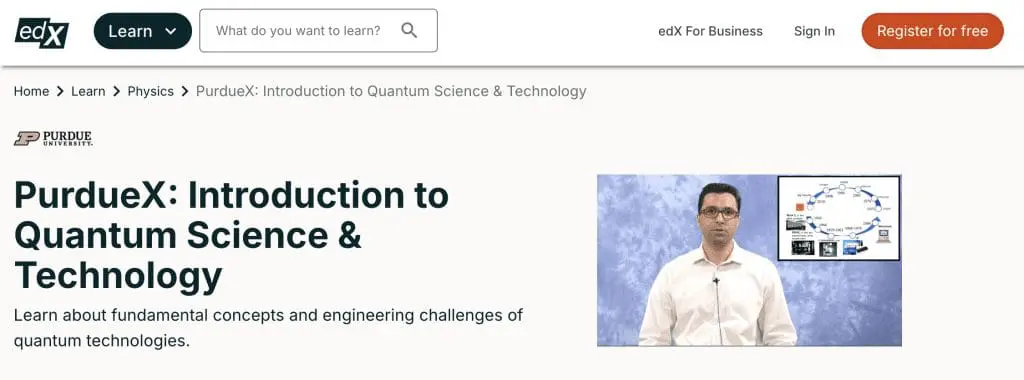 PurdueX: Introduction to Quantum Science & Technology
