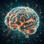 Anatomical brain shape printed with circuit traces