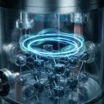 Levitating superconductor pellet above a magnet