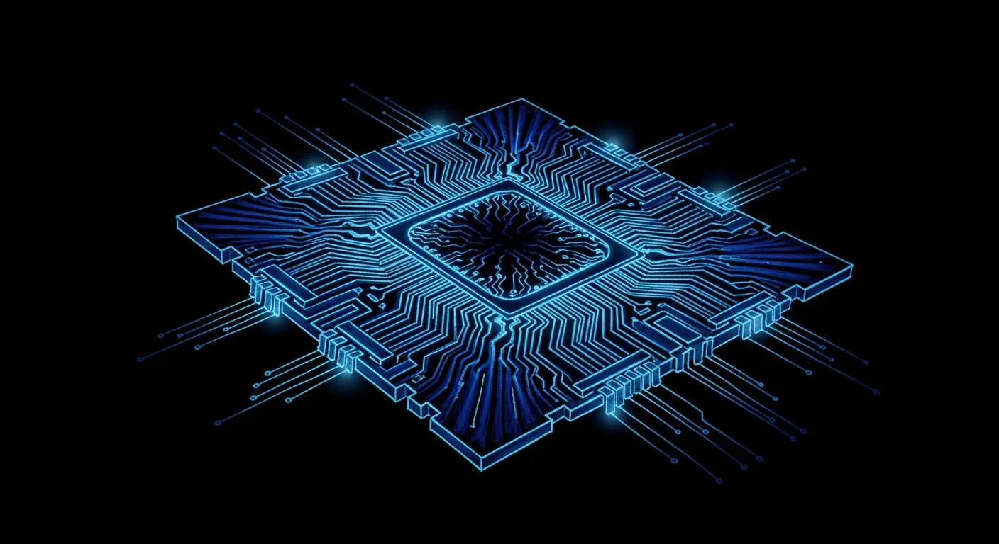 Quantum processor with radiating interconnects