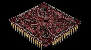 Ionq Achieves 99.99% Two-Qubit Gate Fidelity Record Chip package with visible traces
