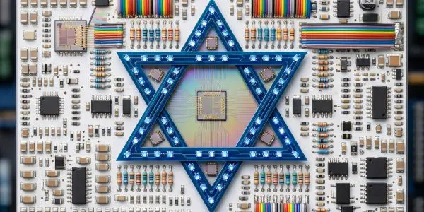 Israel quantum computing companies circuit-board flag