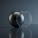 A solid sphere half-dissolved into a transparent one