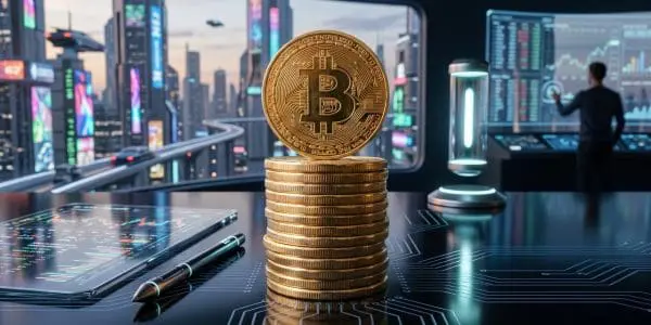 A bitcoin coin